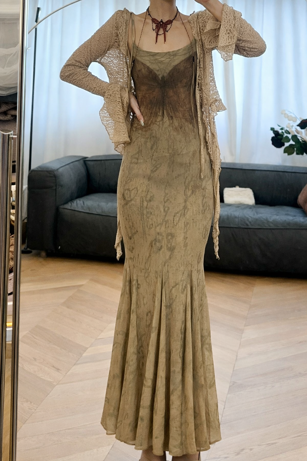 Fairy Grunge Cursed Scripture Mermaid Gown