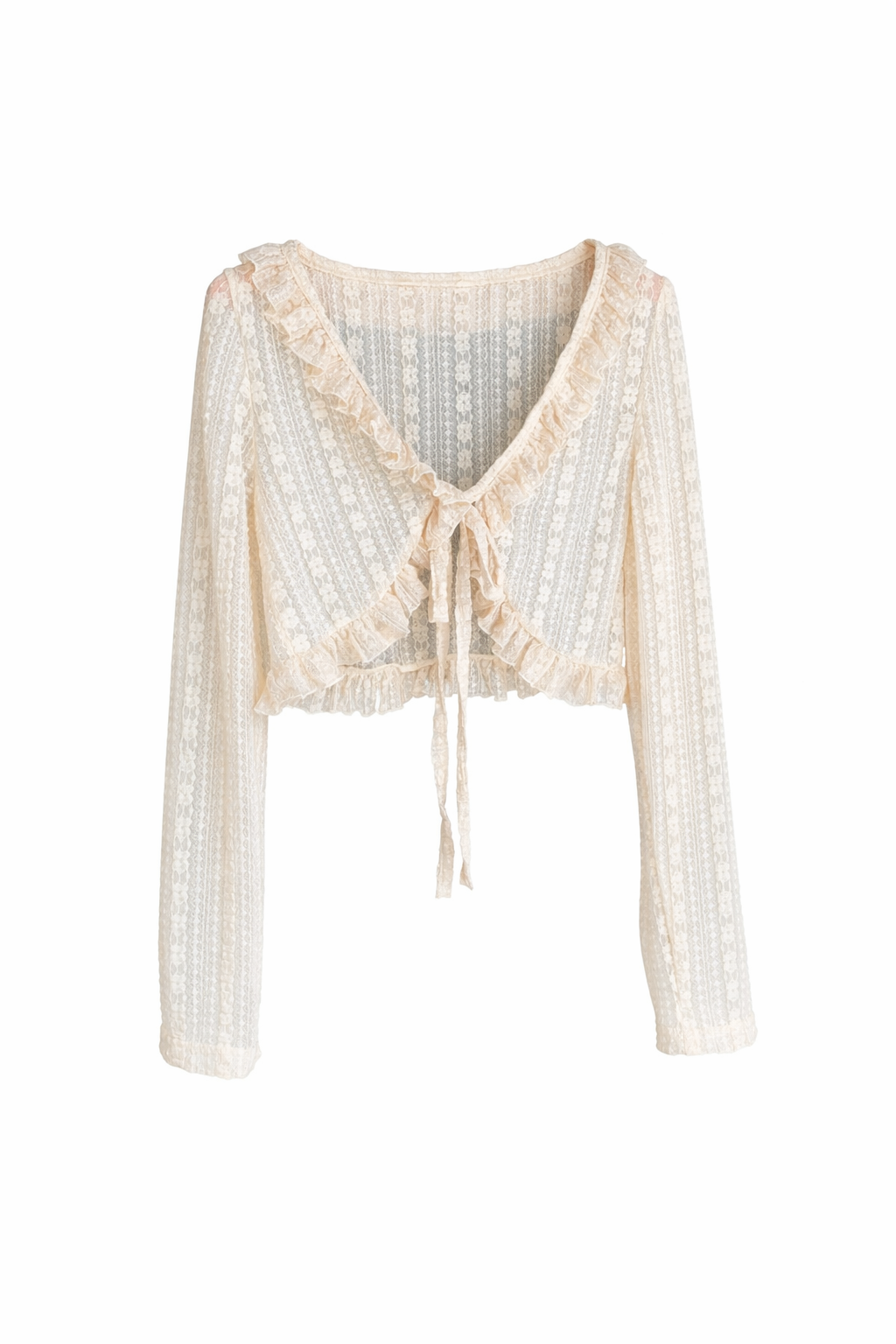 Apricot Lace Belt Fall Cardigan