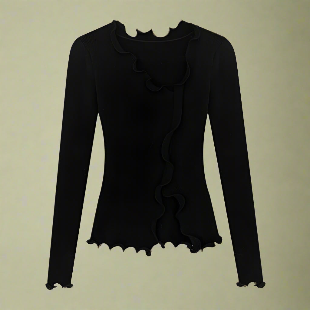 Soft Wave Ruffle Cardigan cottagecoreclothes