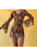 Retro Graphic Print Mini Dress cottagecoreclothes