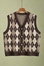 Classic Argyle Knit Vest cottagecoreclothes