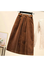 Corduroy A-line Long Skirt cottagecoreclothes