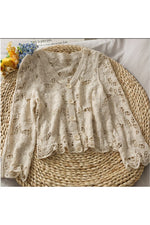 Vintage V Neck Fall Cardigan cottagecoreclothes