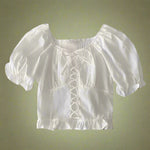 Vintage Ribbon Tie Sweetheart Top cottagecoreclothes