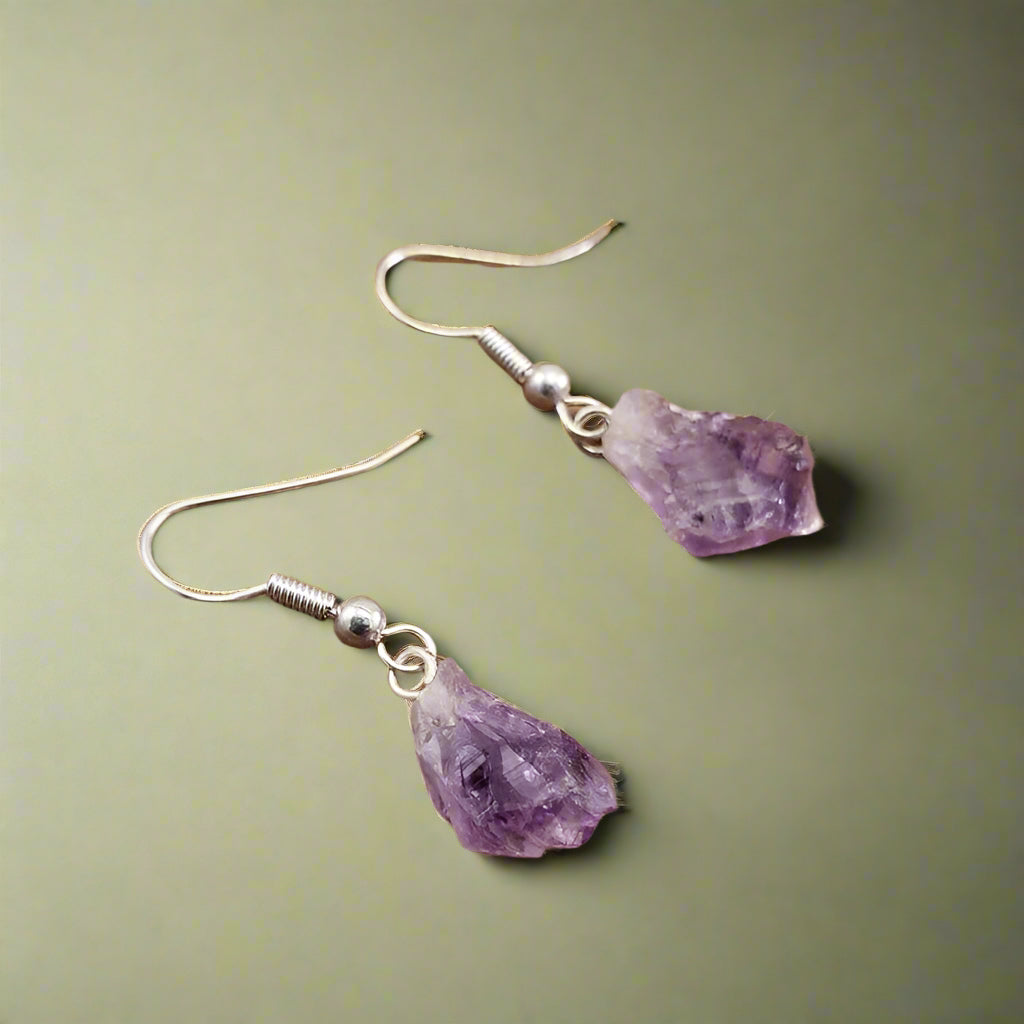 Mystic Amethyst Crystal Chain Earrings cottagecoreclothes