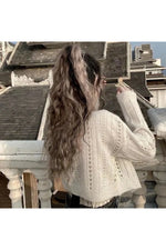 Vintage Pearl-Embellished Knit Fall Cardigan cottagecoreclothes