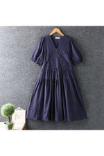 Sweet V-Neck Embroidery Dress cottagecoreclothes