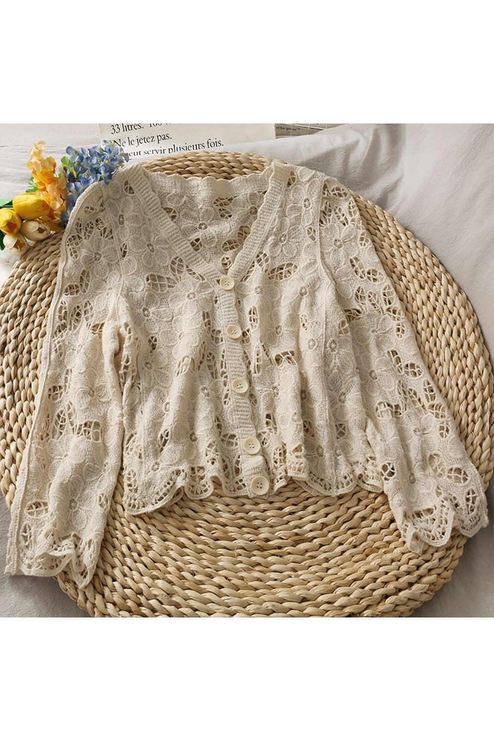 Vintage V Neck Fall Cardigan cottagecoreclothes