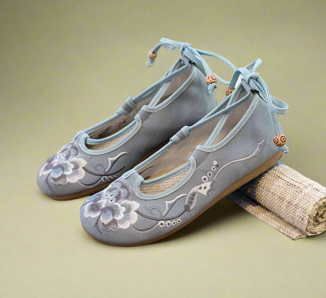 Fairycore Lace-Up Pink Blossom Shoes cottagecoreclothes