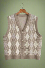 Classic Argyle Knit Vest cottagecoreclothes