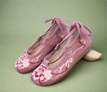 Fairycore Lace-Up Pink Blossom Shoes cottagecoreclothes