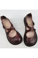 Retro Art Leather Flat Shoes cottagecoreclothes