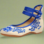 Vintage Double Strap Embroidered Ballet Shoes cottagecoreclothes
