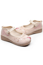 Floral Embroidered Mary Janes Shoes cottagecoreclothes