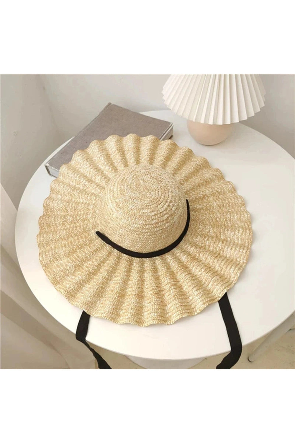 Large Brim Ribbon Straw Hat cottagecoreclothes