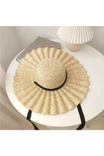 Large Brim Ribbon Straw Hat cottagecoreclothes