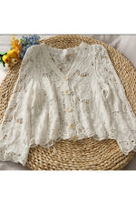 Vintage V Neck Fall Cardigan cottagecoreclothes