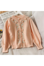 Vintage Flower Embroidery Warm Fall Cardigan cottagecoreclothes