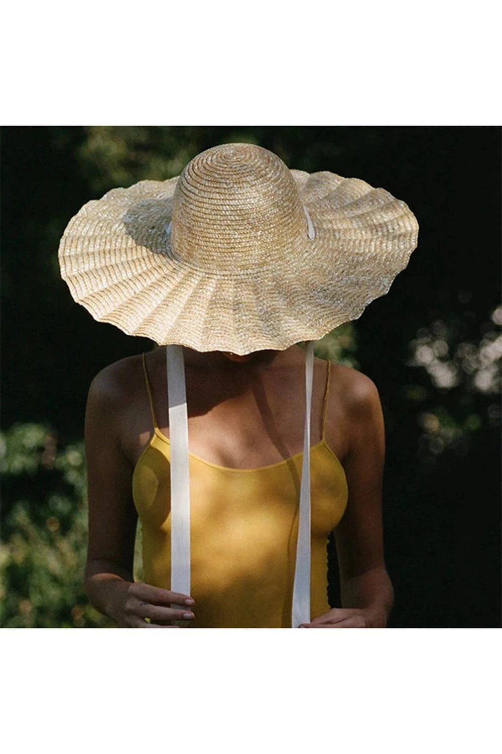 Large Brim Ribbon Straw Hat cottagecoreclothes
