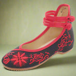 Vintage Double Strap Embroidered Ballet Shoes cottagecoreclothes