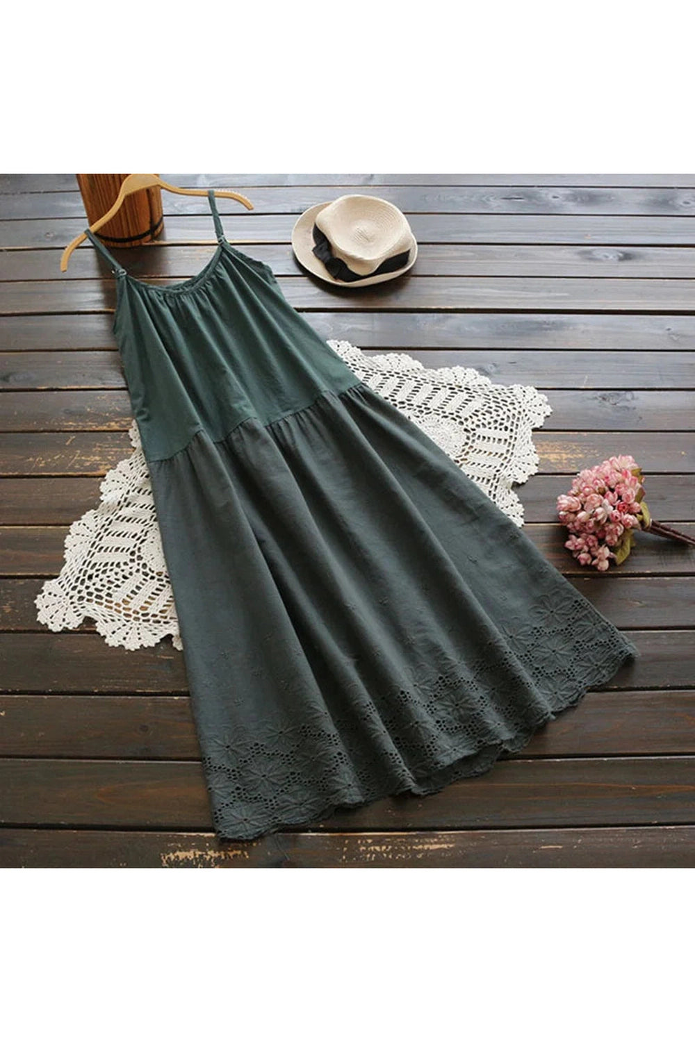 Vintage Lace Trim Slip Dress cottagecoreclothes