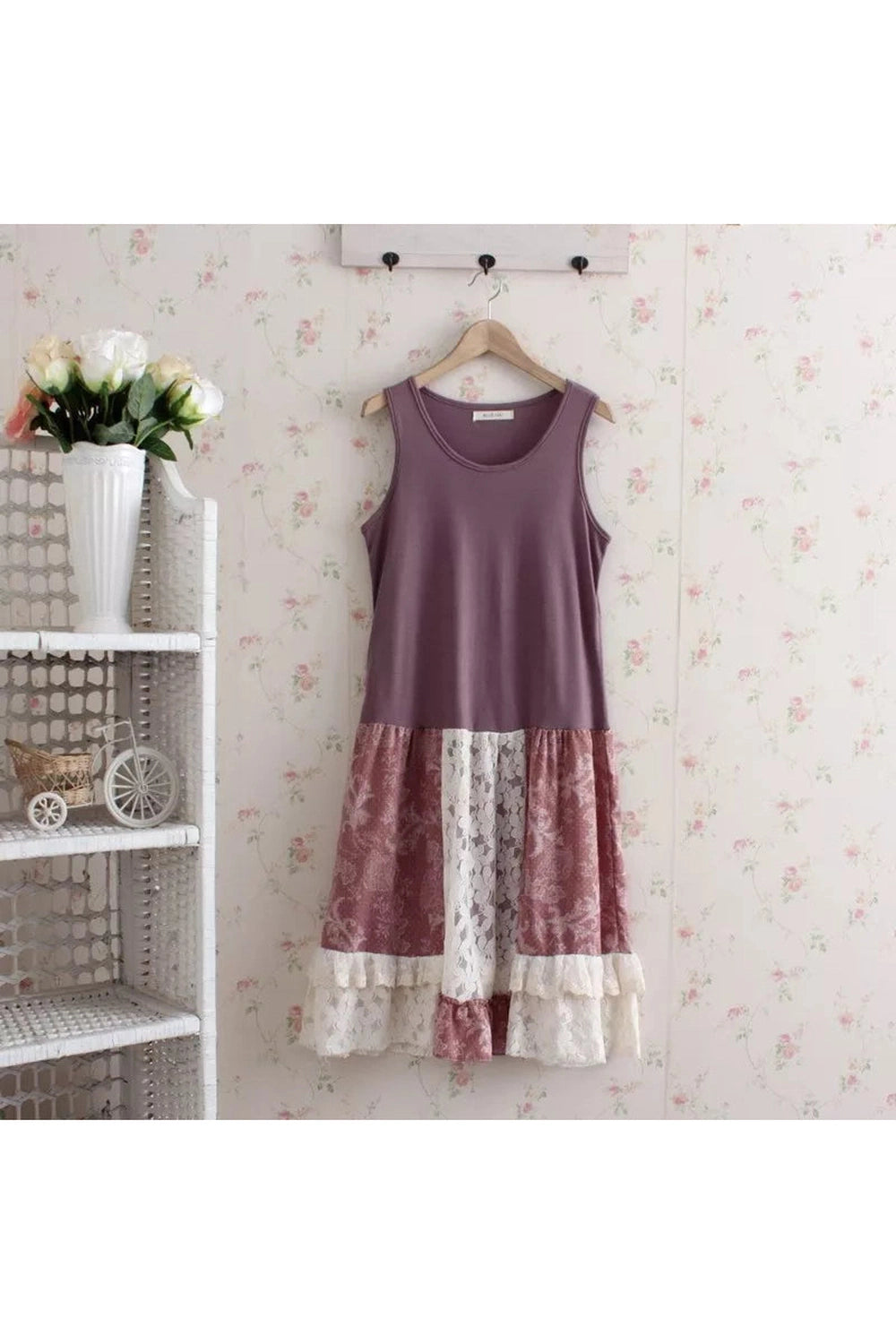 Vintage Mauve Medley Dress cottagecoreclothes