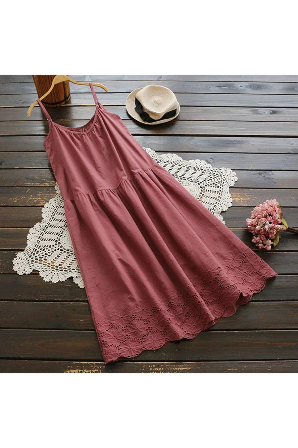 Vintage Lace Trim Slip Dress cottagecoreclothes