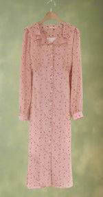 Vintage Ruffled Collar Button-Up Dress cottagecoreclothes