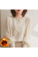 Vintage Pearl Button Lace Blouse cottagecoreclothes