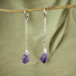 Mystic Amethyst Crystal Chain Earrings cottagecoreclothes