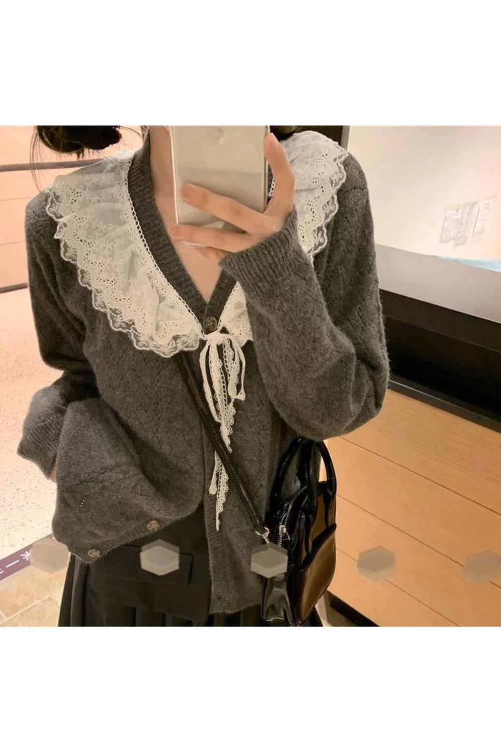 Vintage Frilled Edge Fall Sweater cottagecoreclothes