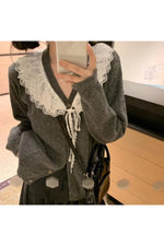 Vintage Frilled Edge Fall Sweater cottagecoreclothes