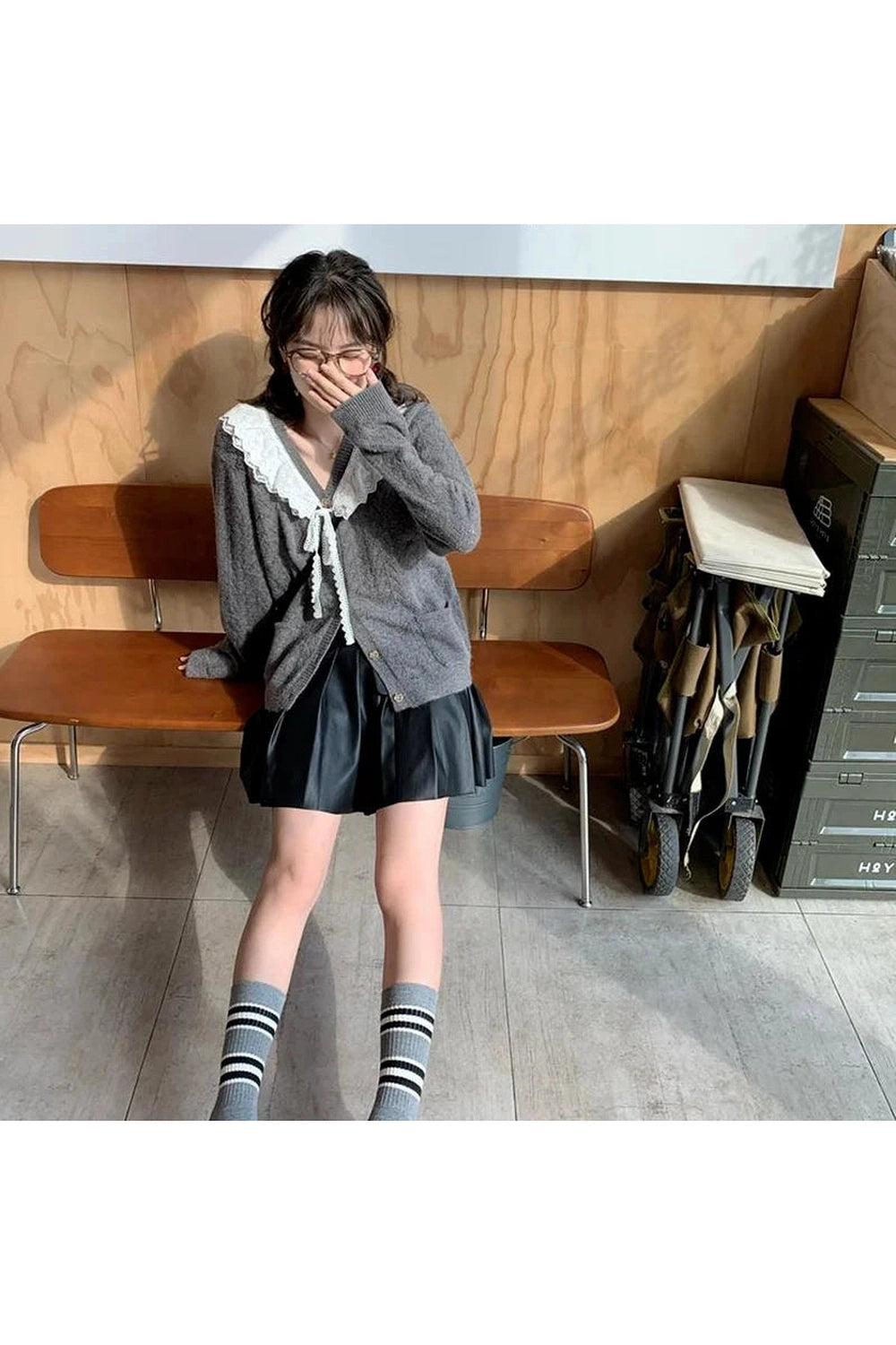 Vintage Frilled Edge Fall Sweater cottagecoreclothes