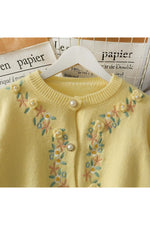 Vintage Flower Embroidery Warm Fall Cardigan cottagecoreclothes