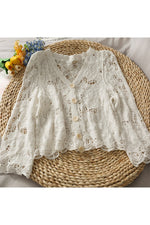 Vintage V Neck Fall Cardigan cottagecoreclothes