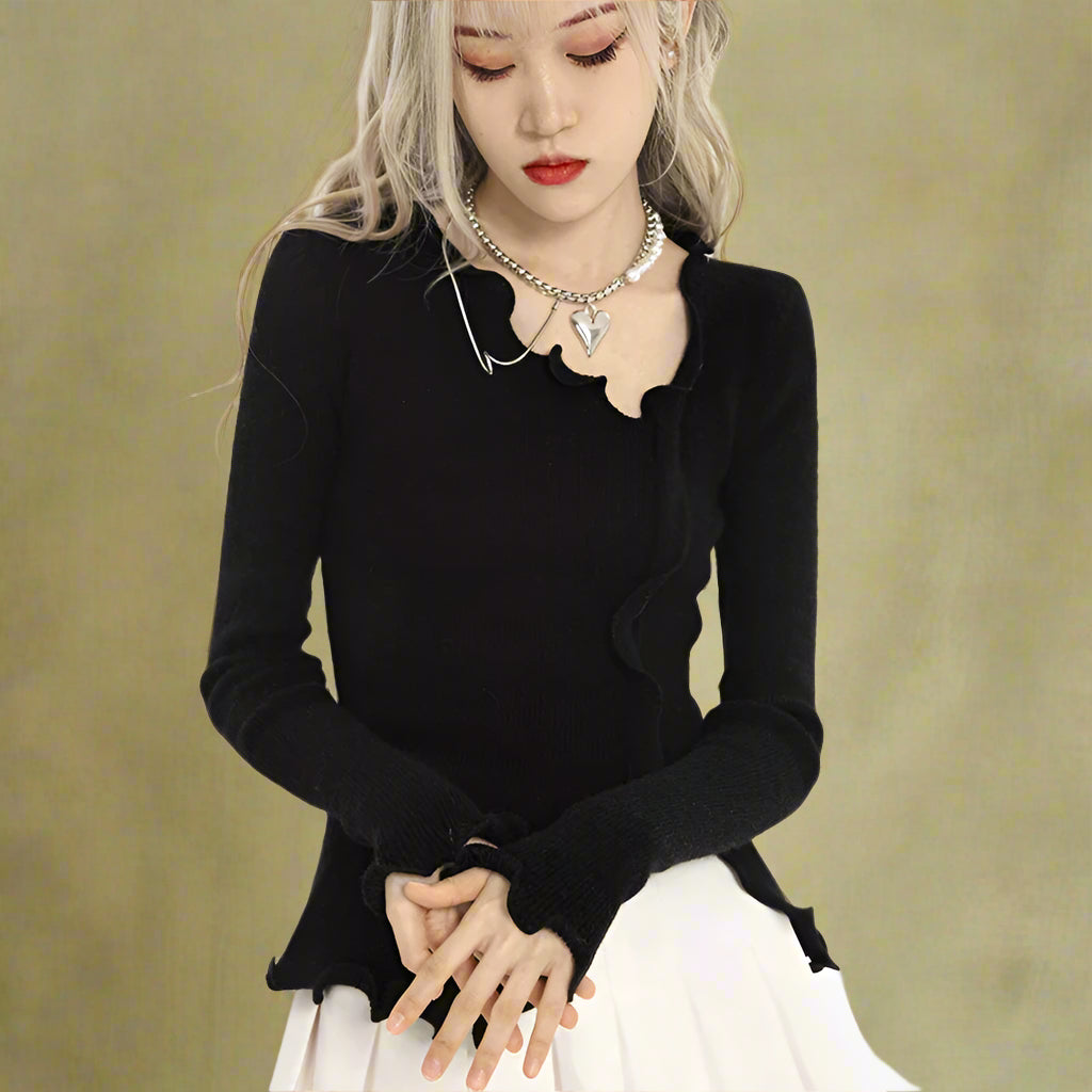 Soft Wave Ruffle Cardigan cottagecoreclothes