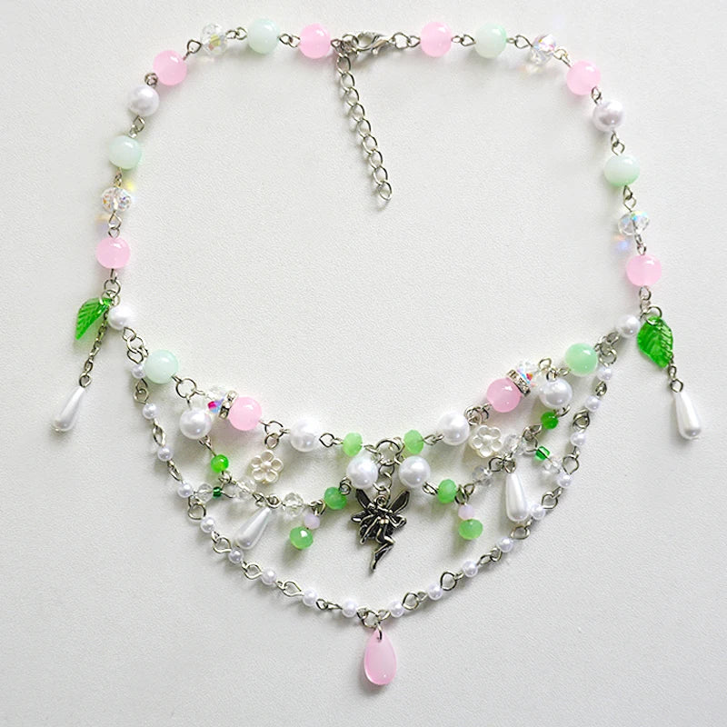 Fairycore Garden Spirit Layered Charm Necklace