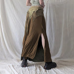 Goblincore Elven Stitch Panel Skirt
