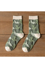 Cottagecore Green Embroidery Socks cottagecoreclothes