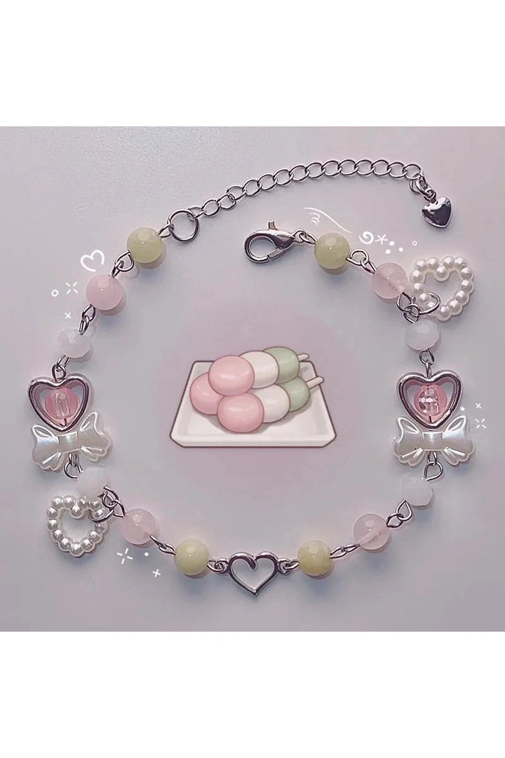 Fairycore Heart Charm Bracelet cottagecoreclothes