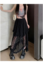 Asymmetrical White Lace Skirt cottagecoreclothes