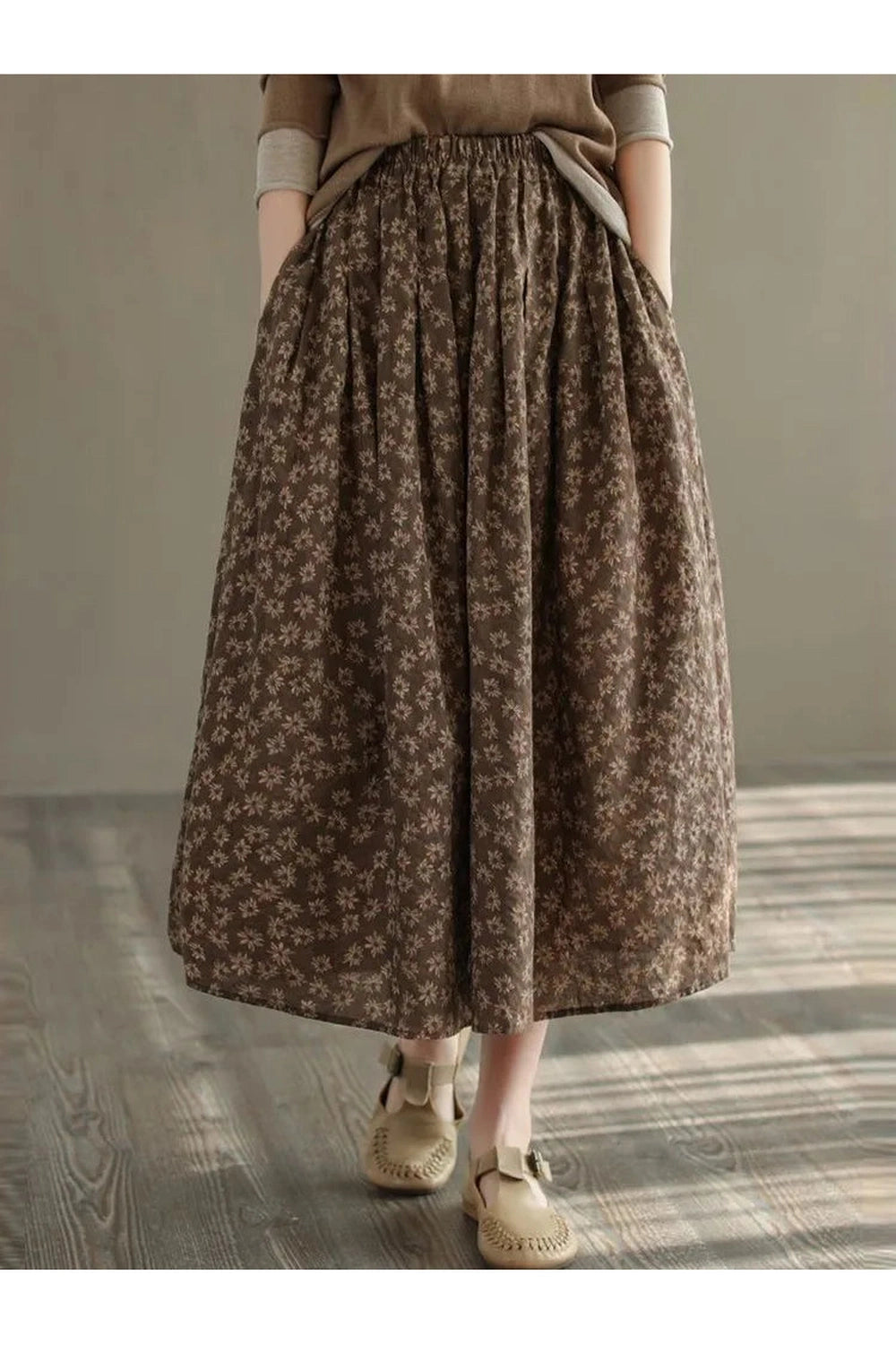 Floral Print Casual Skirt cottagecoreclothes