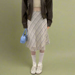 Vintage Plaid A-Line Midi Skirt cottagecoreclothes