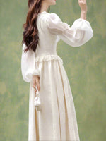 Fairycore Puff Sleeve Midi Dress cottagecoreclothes