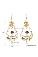 Moon Leaf Mushroom Earrings cottagecoreclothes