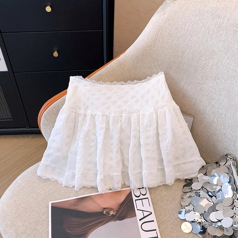 Dark Cottagecore Ruffle Mini Skirt