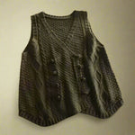 Rustic Cable Knit Button Vest cottagecoreclothes