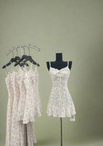 Fairycore Floral Lace-Up Dress cottagecoreclothes