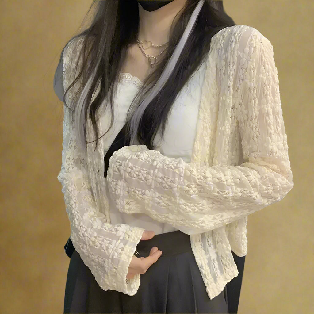 Fairycore Sheer Lace Cardigan cottagecoreclothes