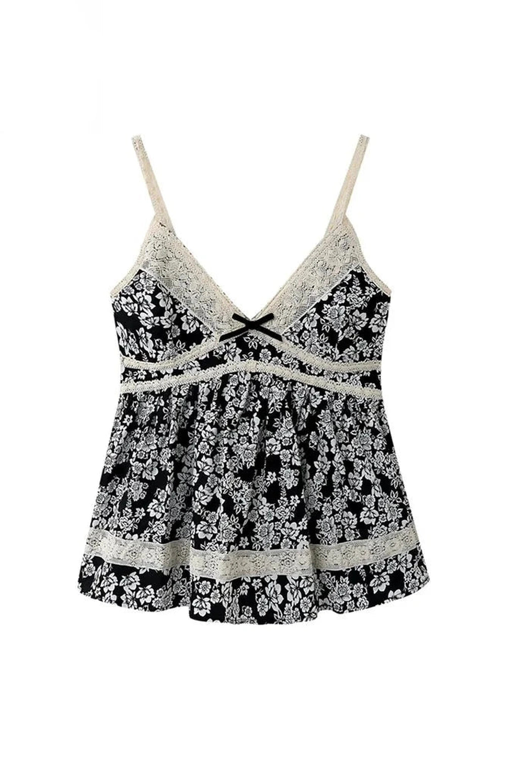 Floral Lace Vest Crop Top cottagecoreclothes